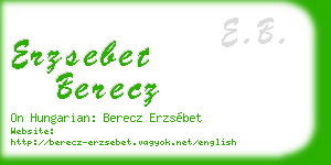erzsebet berecz business card